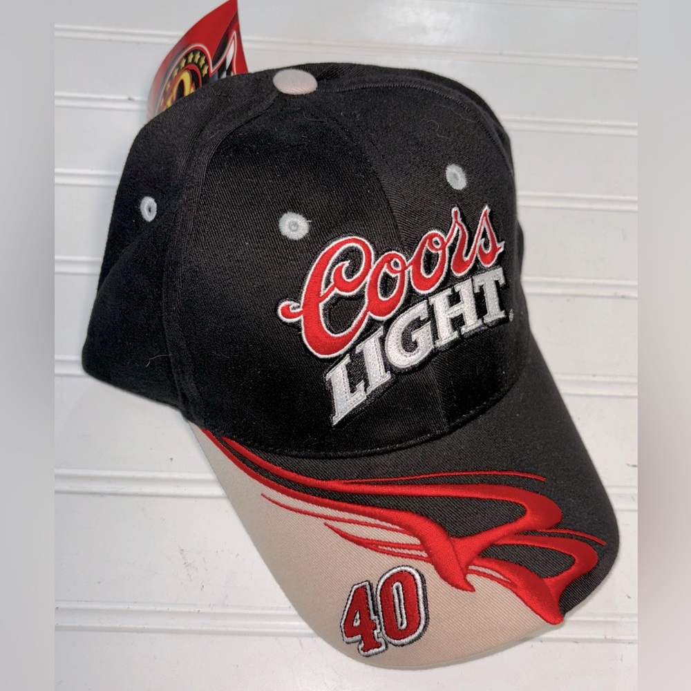 Winners Circle #40 Coors Light Black Embroidered Vintage Hat OS Adjustable New